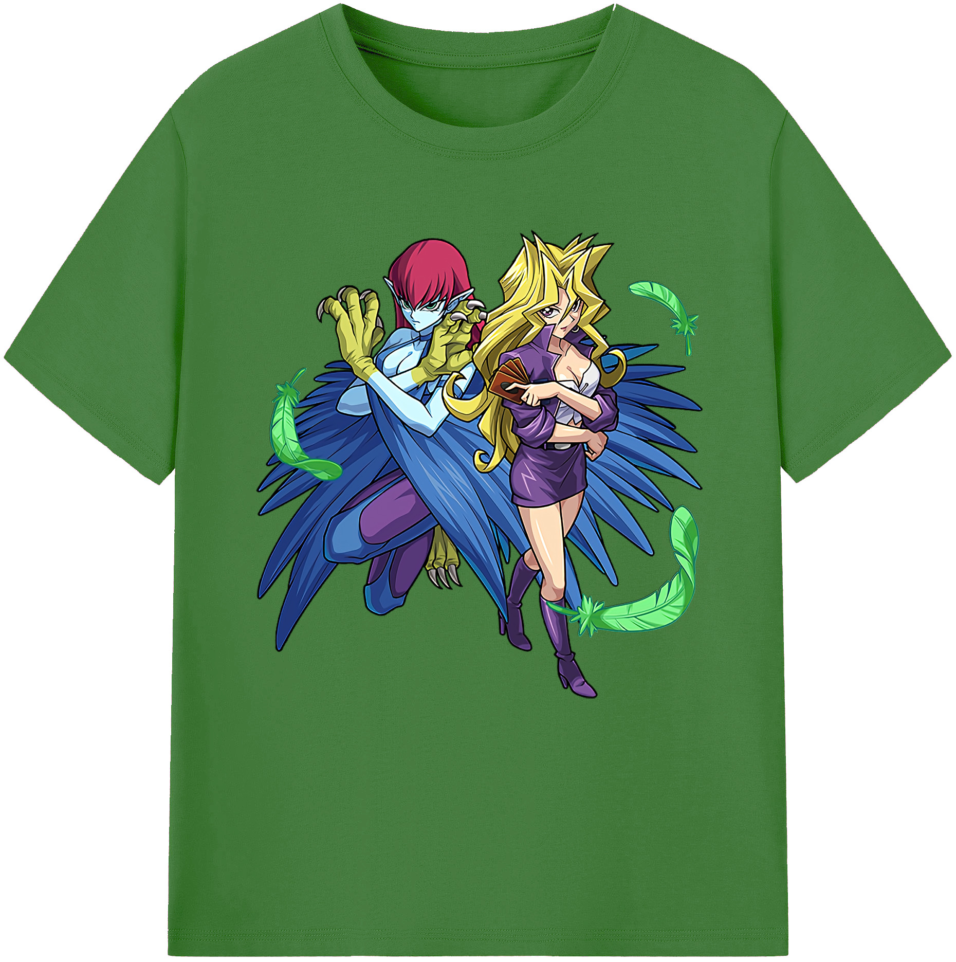 （画像用） 遊☆戯☆王 Yu-Gi-Oh! レディースカジュアルプリントTシャツ（綿100％）